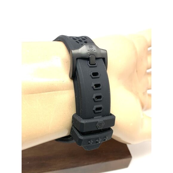 Philipp Plein Men's Watch PWBAA0521 Skull Automatic Black Rubber Strap 44mm - Picture 10 of 14